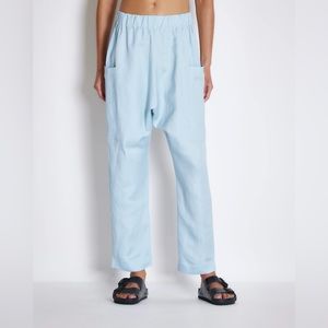 Roucha Pouch Linen Pants Light Blue